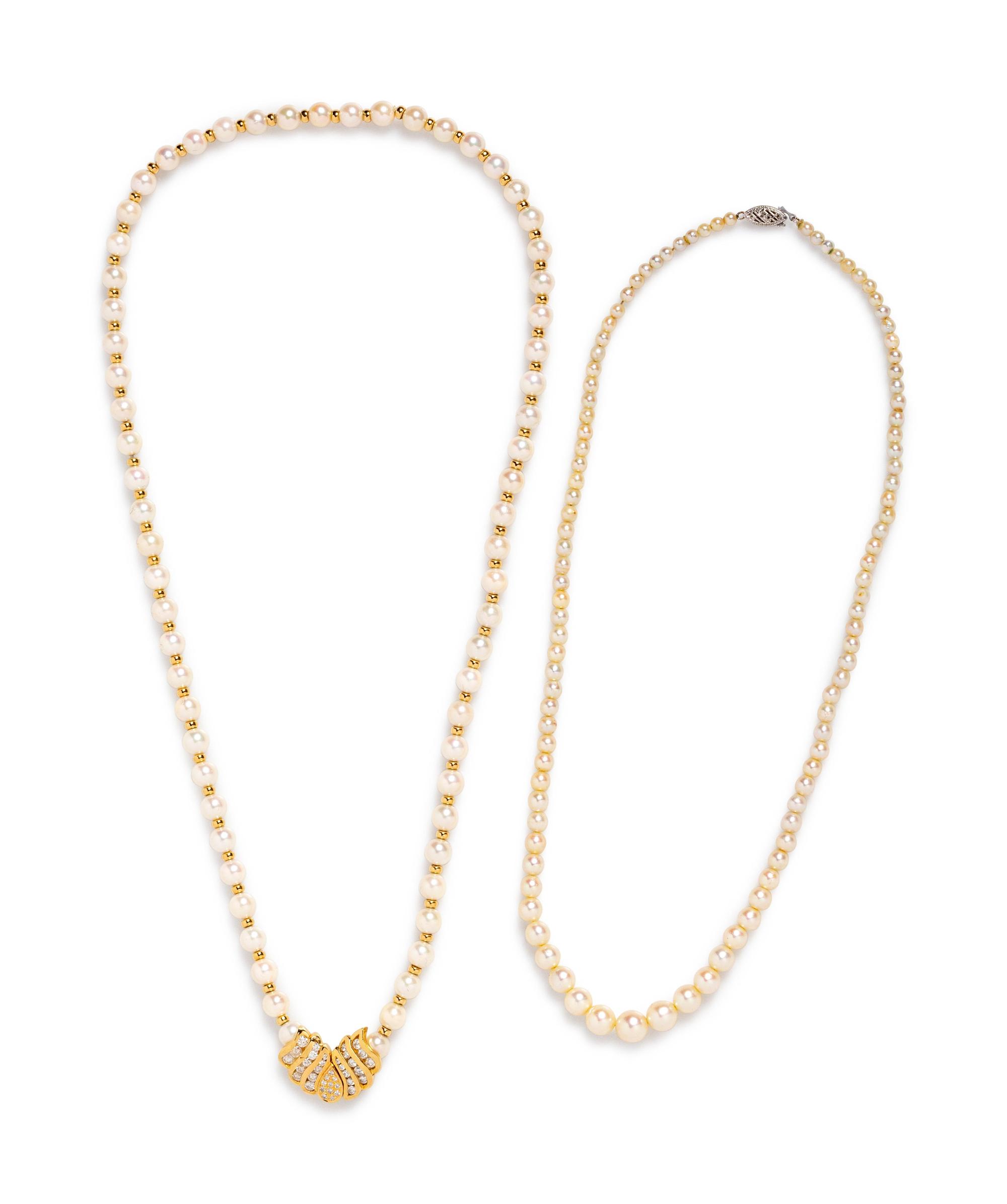 A Collection of Cultured Pearl Necklaces,