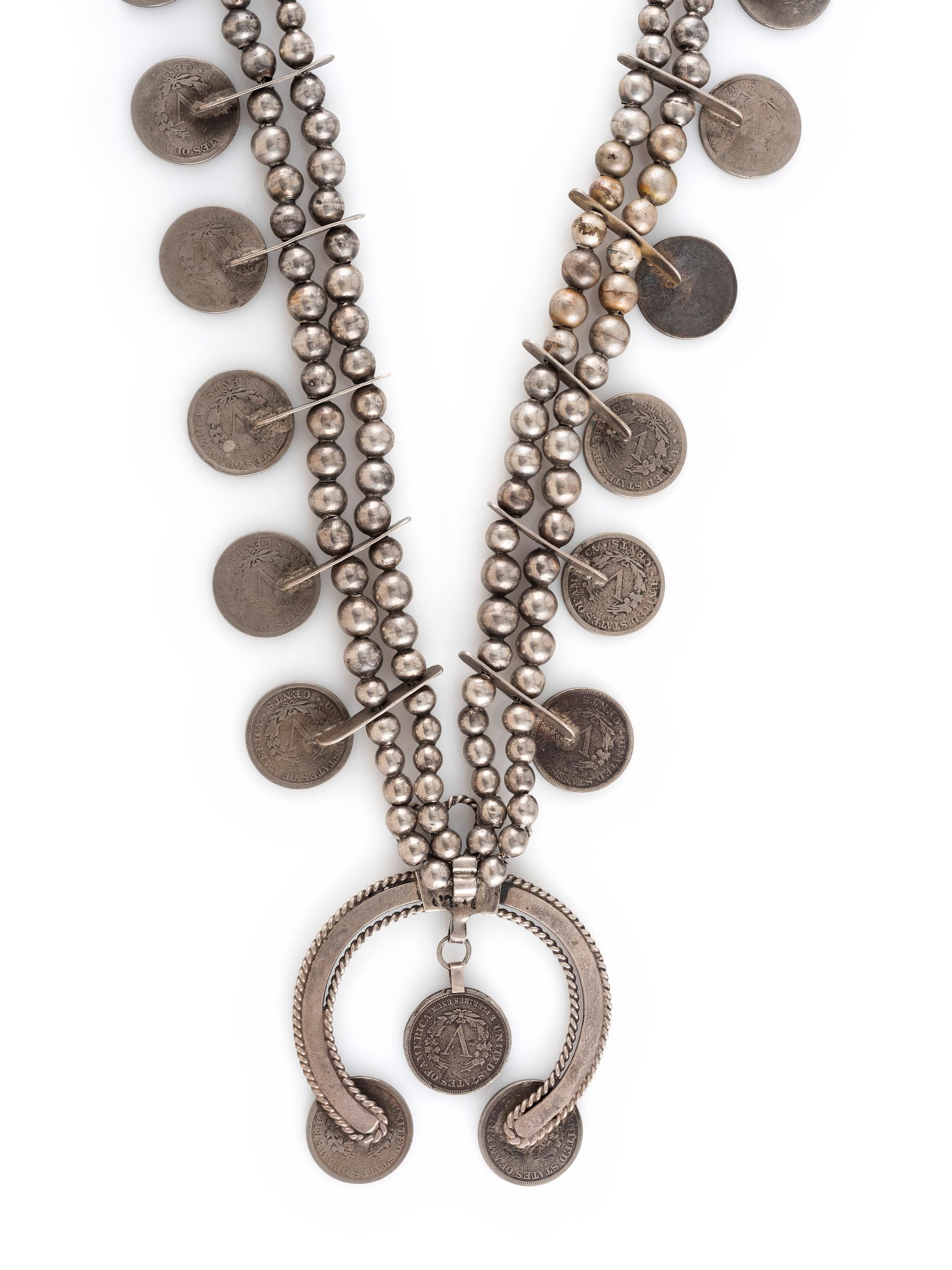 Navajo Coin Squash Blossom Necklace