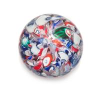 An Antique American Scrambled Millefiori Paperweight Diameter 2 1/3 inches