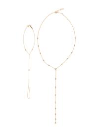JACQUIE AICHE, YELLOW GOLD AND DIAMOND NECKLACE AND FINGER BRACELET