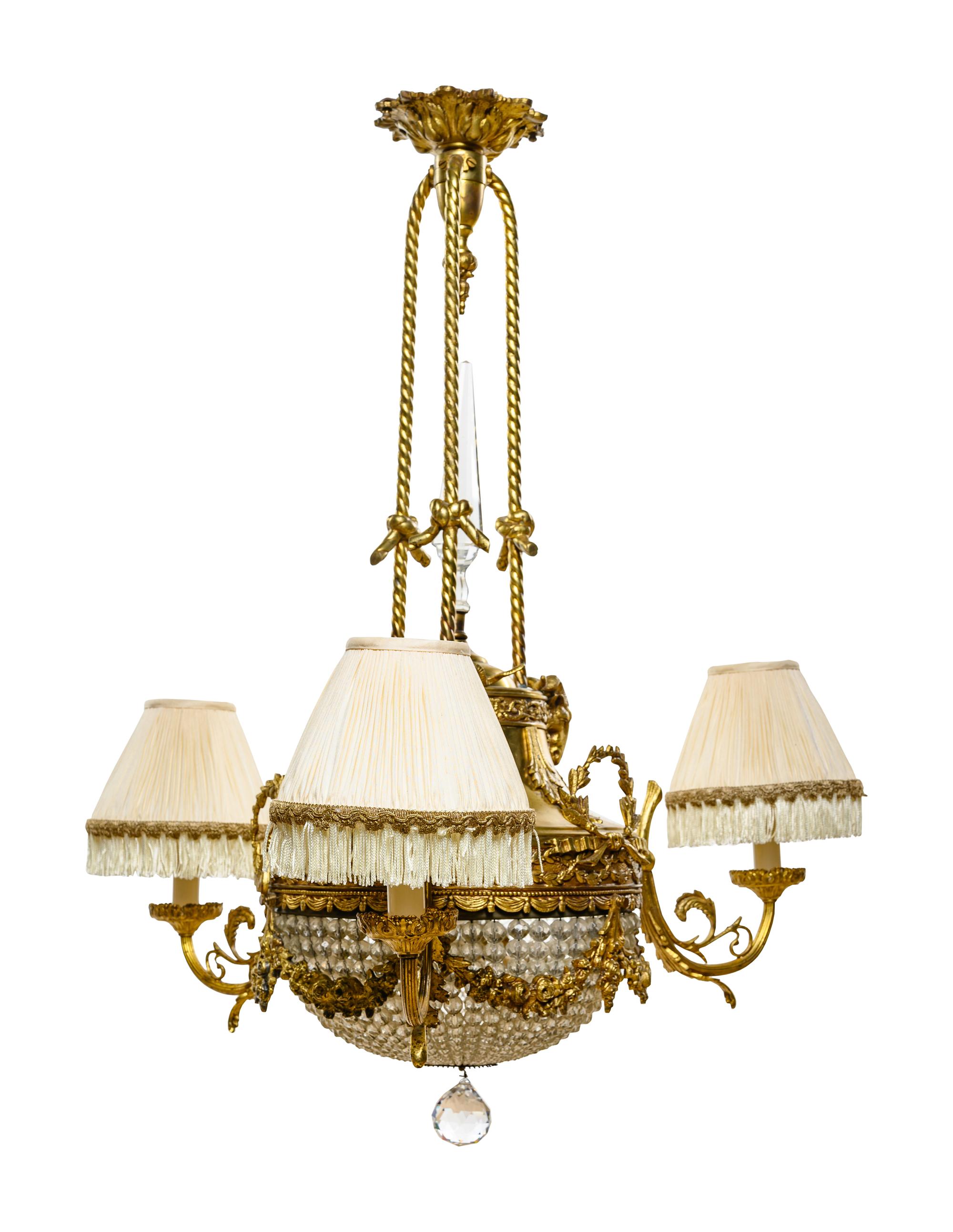 A French Gilt Bronze Three-Light Chandelier