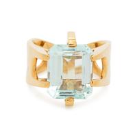 YELLOW GOLD AND AQUAMARINE RING