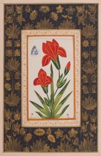 A Group of Four Illuminated Manuscripts Height of each 13 x width 8 3/4 inches.