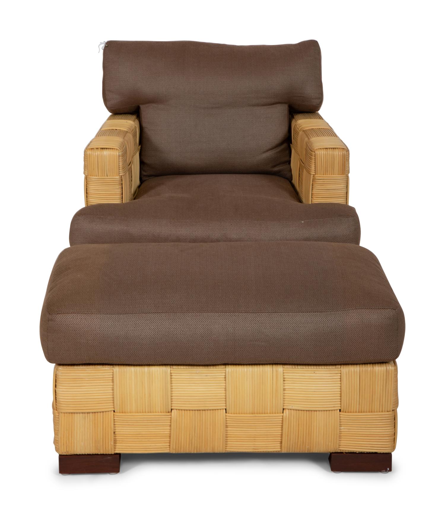 A John Hutton for Donghia Block Island Armchair and Ottoman