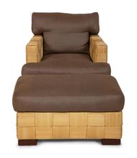 A John Hutton for Donghia Block Island Armchair and Ottoman