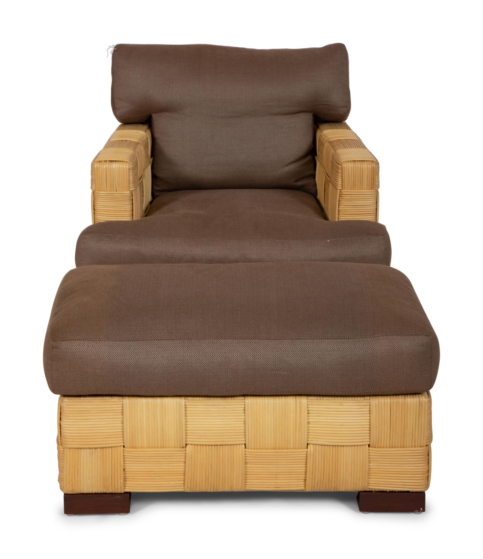 A John Hutton for Donghia Block Island Armchair and Ottoman