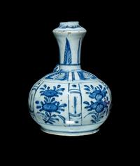 A Chinese Export Blue and White Porcelain Kendi, Wanli Period 明萬曆 青花軍持