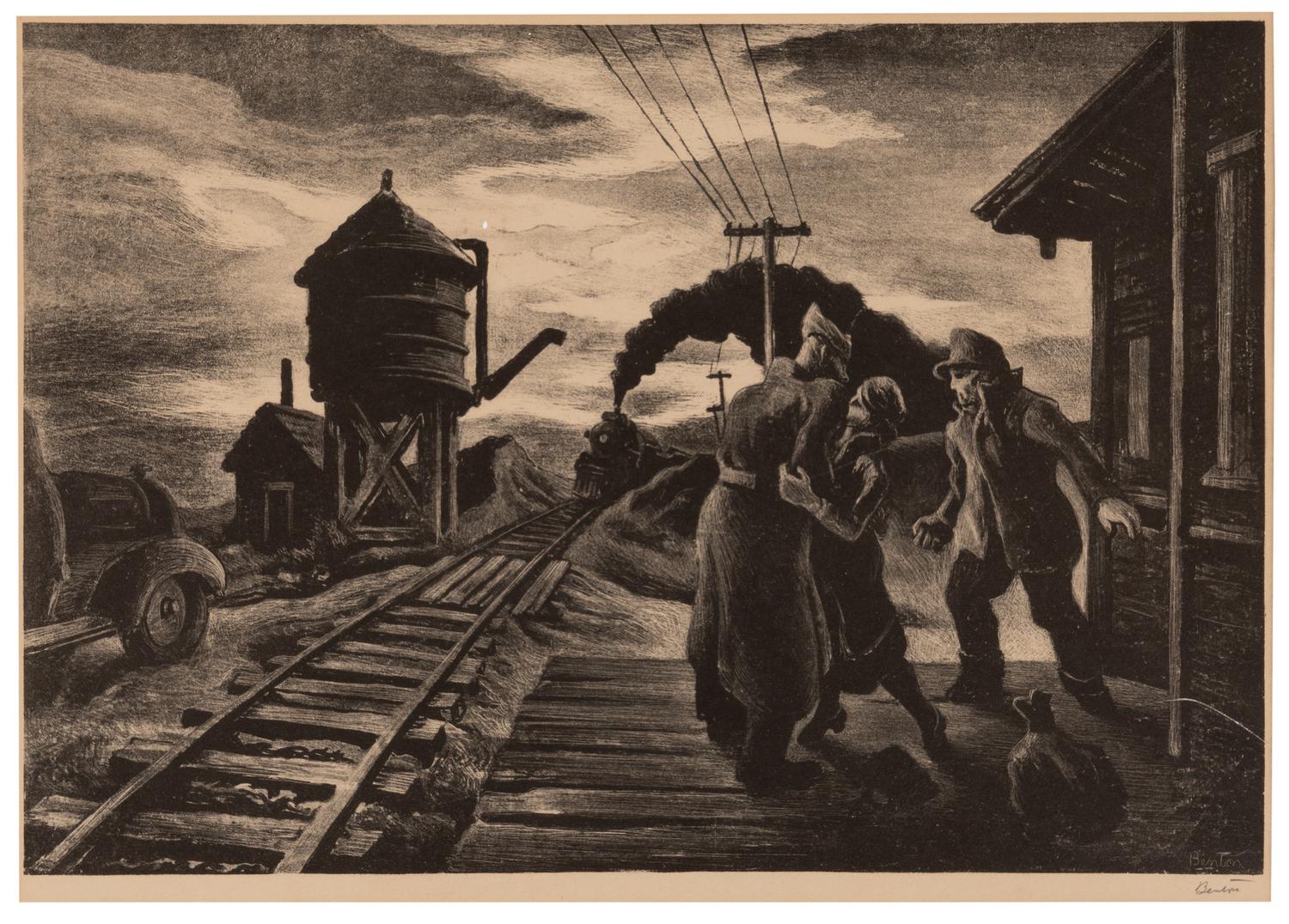 Thomas Hart Benton (American, 1889-1975) — Morning Train , 1943