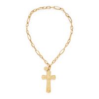 Waterford, Cross Pendant with Unsigned Yellow Gold Chain