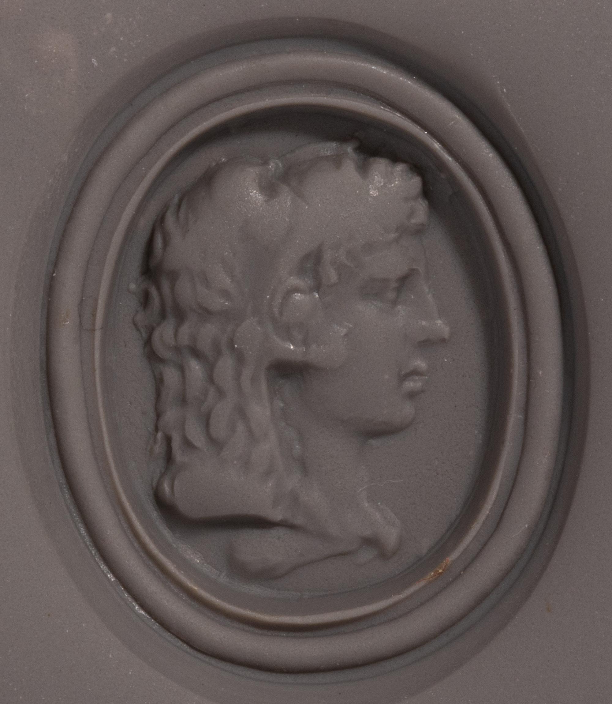 A Neoclassical Gold and Glass Paste Finger Ring with Alexander the Great as Hercules
