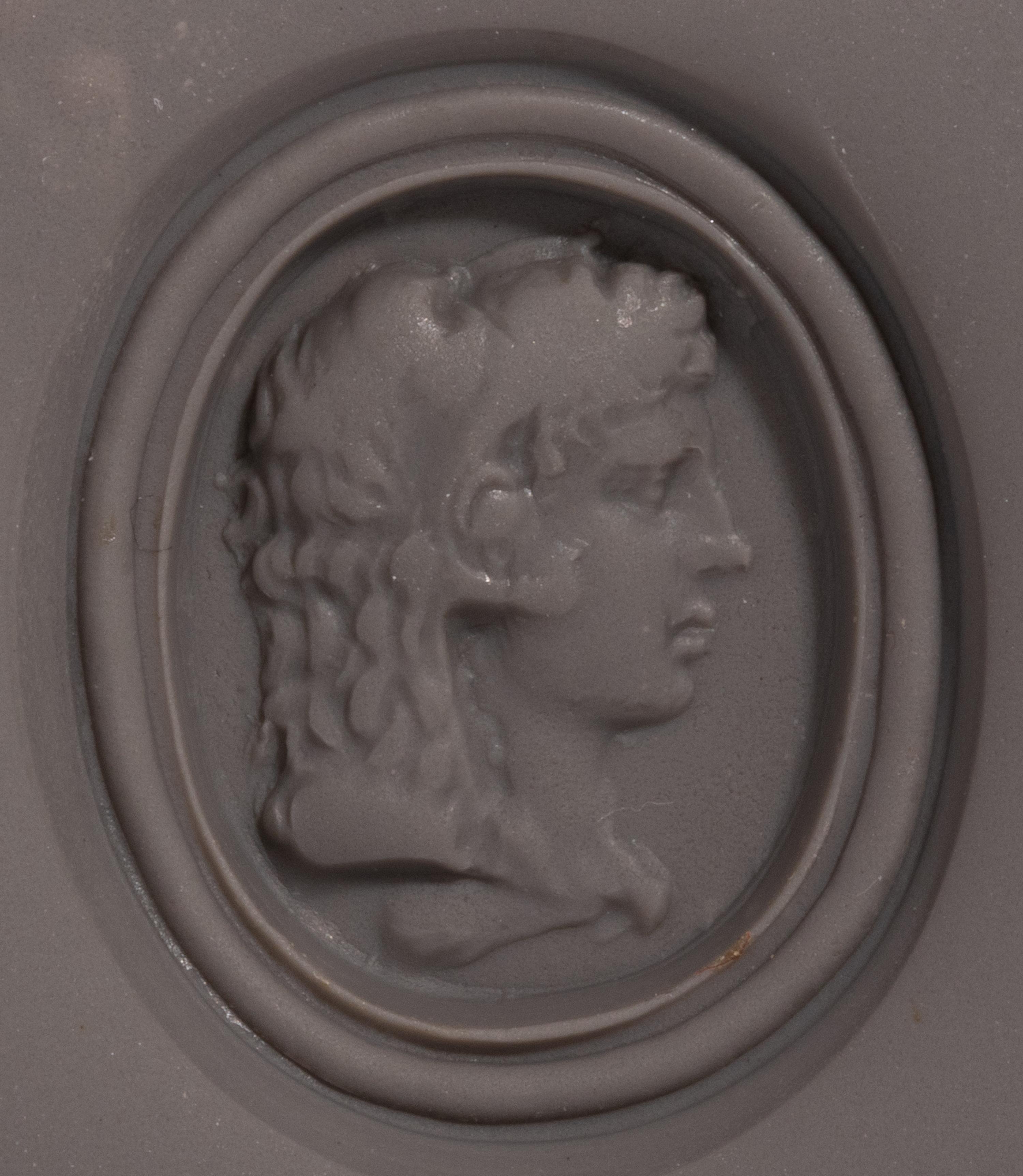 A Neoclassical Gold and Glass Paste Finger Ring with Alexander the Great as Hercules