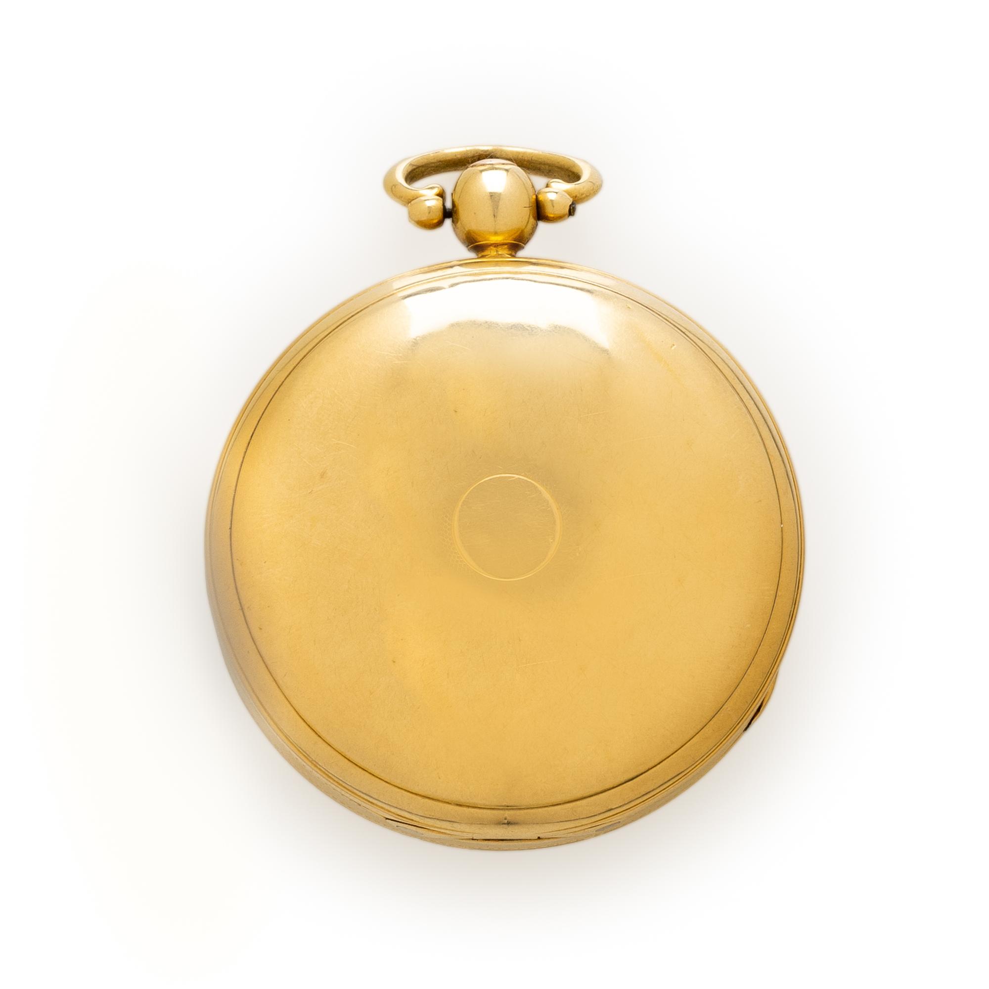 18K YELLOW GOLD POCKET WATCH WITH FLOWER MOTIF