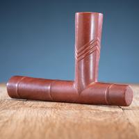 Western Great Lakes Polychrome Pipe Stem, with Catlinite Bowl