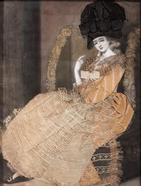 Five Victorian Mixed Media Dressed Pictures