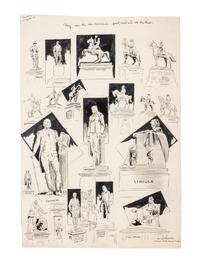 (CARICATURES) MCCUTCHEON, JOHN T. Three original illustrations, including The Titanic.