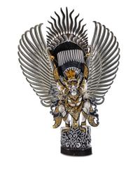 A Monumental Thai Painted and Parcel Gilt Garuda