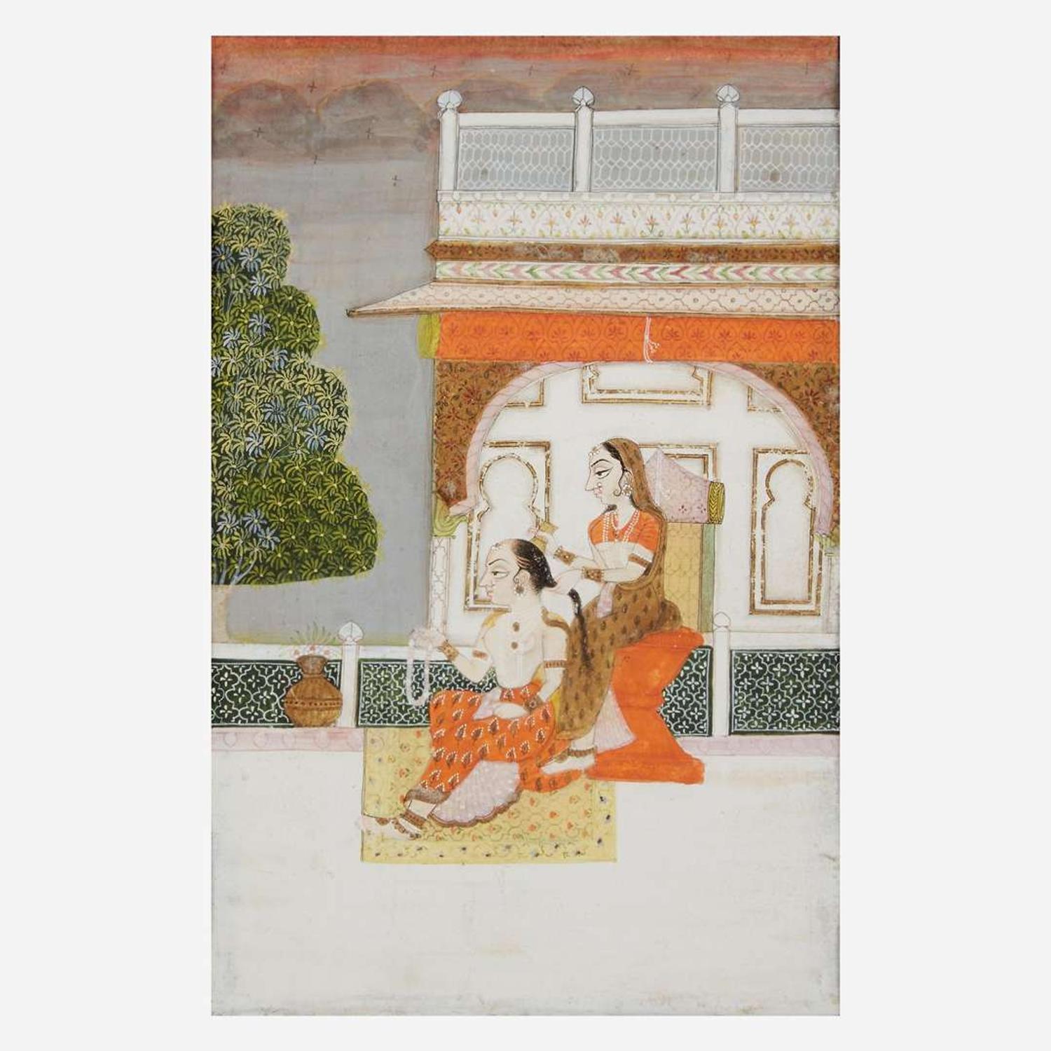 Two Indian miniature paintings 印度袖珍画两幅 18th-19th century ???????