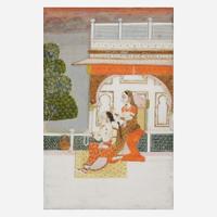 Two Indian miniature paintings 印度袖珍画两幅 18th-19th century ???????