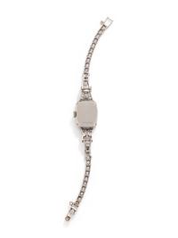 HAMILTON, PLATINUM AND DIAMOND WRISTWATCH