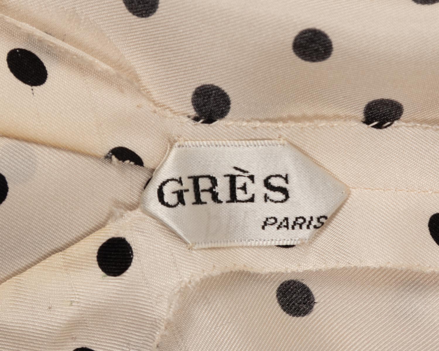 Madame Grès Haute Couture Polka Dot Draped Top, Spring/Summer 1985