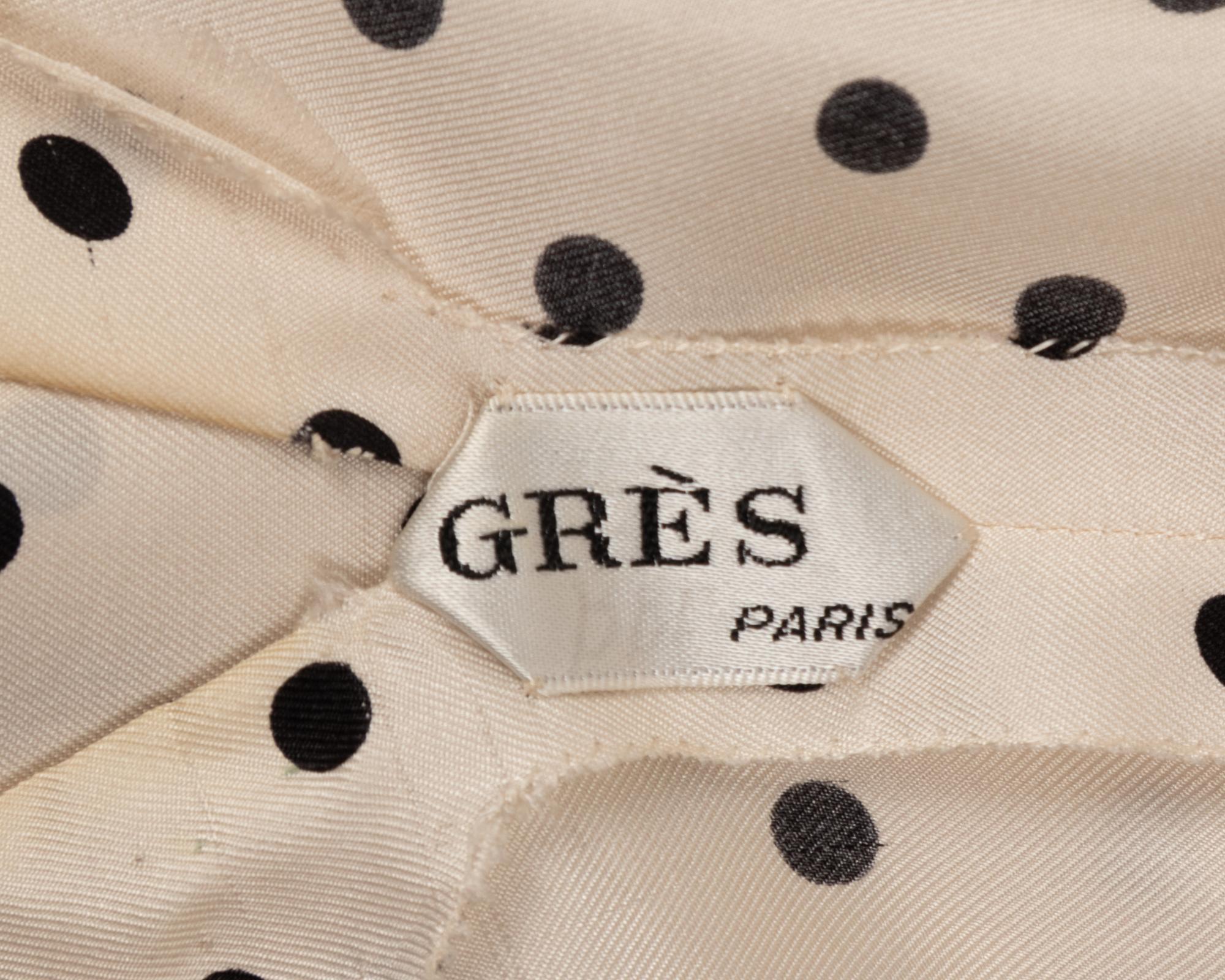 Madame Grès Haute Couture Polka Dot Draped Top, Spring/Summer 1985