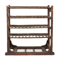 A Continental Oak and Bamboo Wine Rack