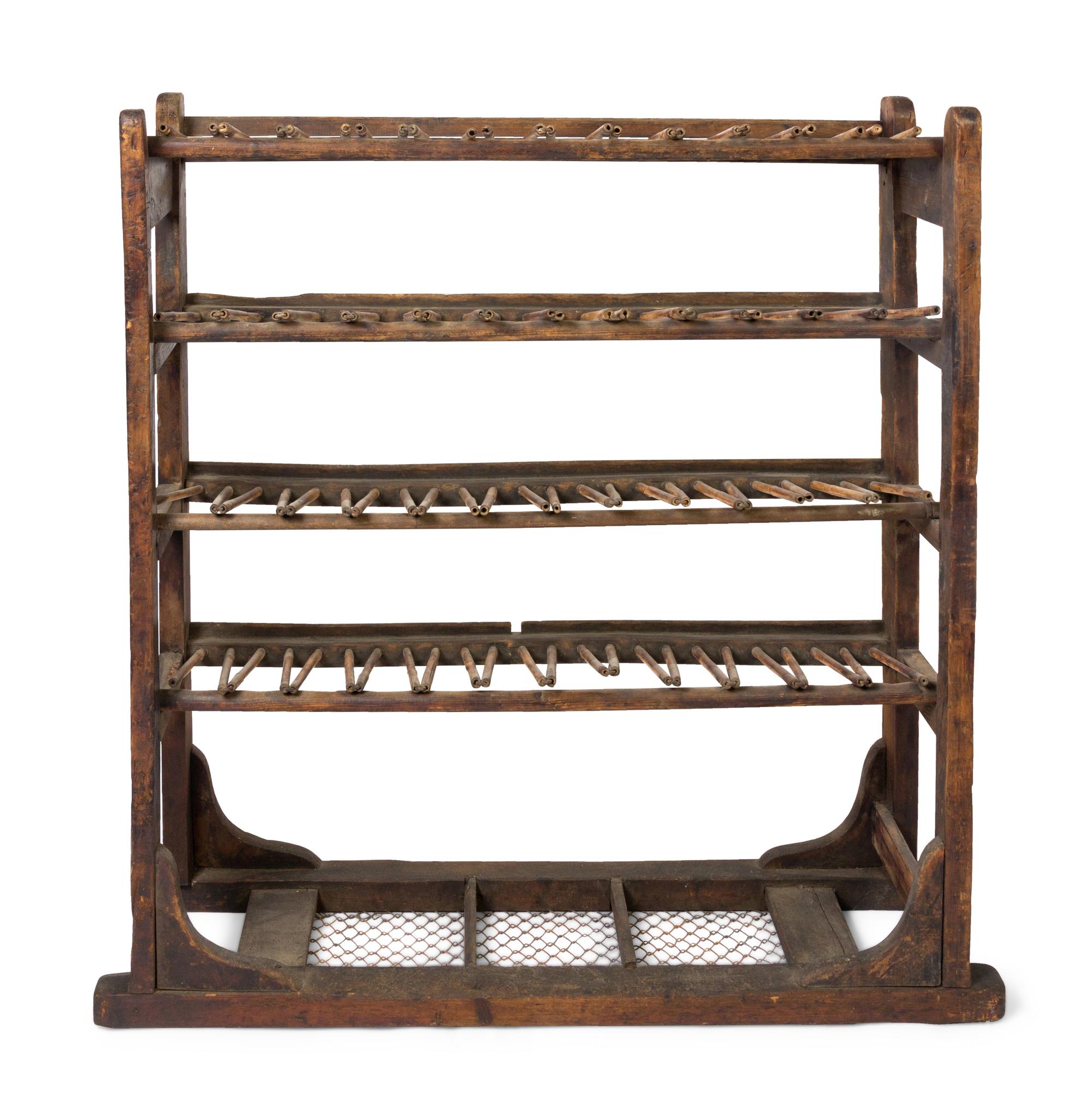 A Continental Oak and Bamboo Wine Rack