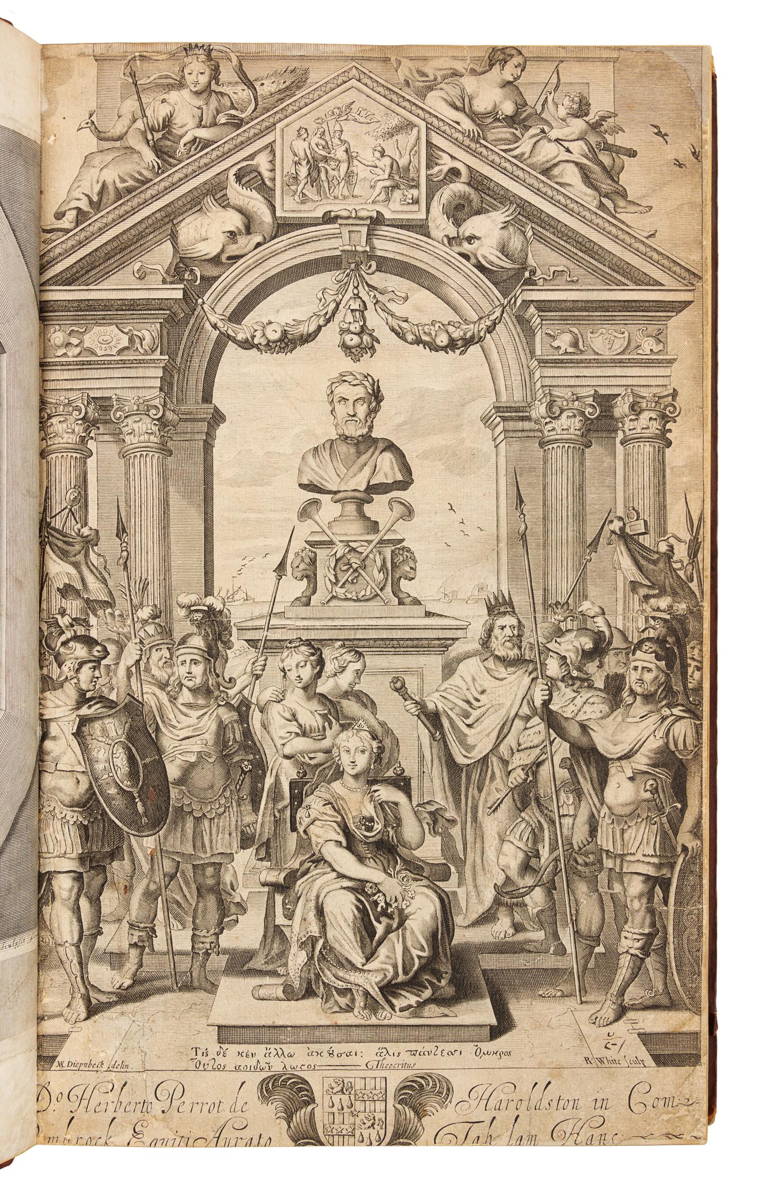 HOMER. -- John OGILBY, translator. Homer his Iliads Translated, Adorn'd with Scuplture. London: Thomas Roycroft, 1660.