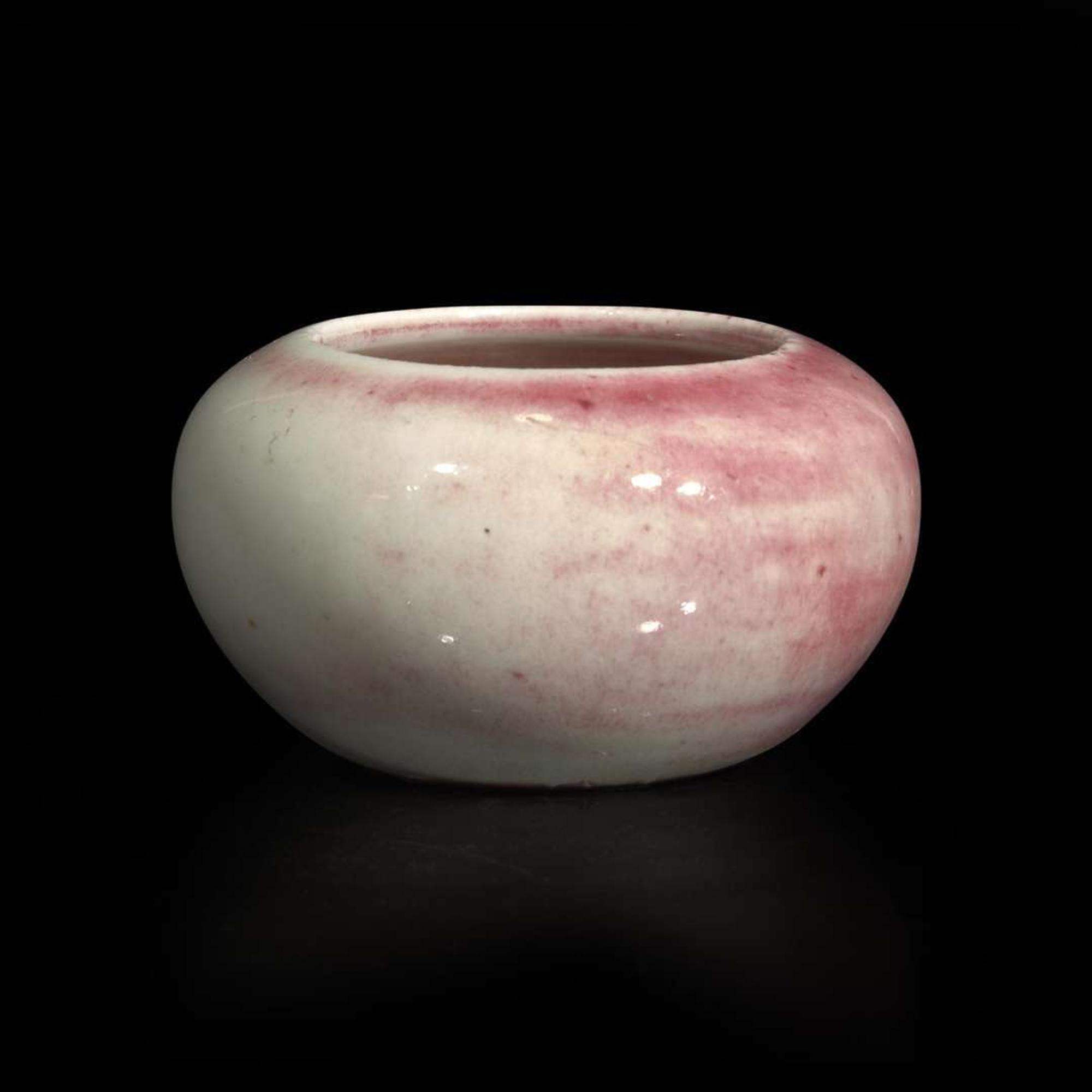 A Chinese copper red-glazed globular water coupe 釉里红水盂 Qing dynasty, 18th/19th century ? ???????