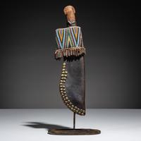 Cree Beaded and Tacked Knife Sheath, with Knife