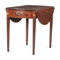 A Federal Inlaid Mahogany One-Drawer Pembroke Table