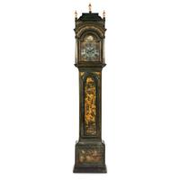 A George III Green and Gilt-Japanned Longcase Clock