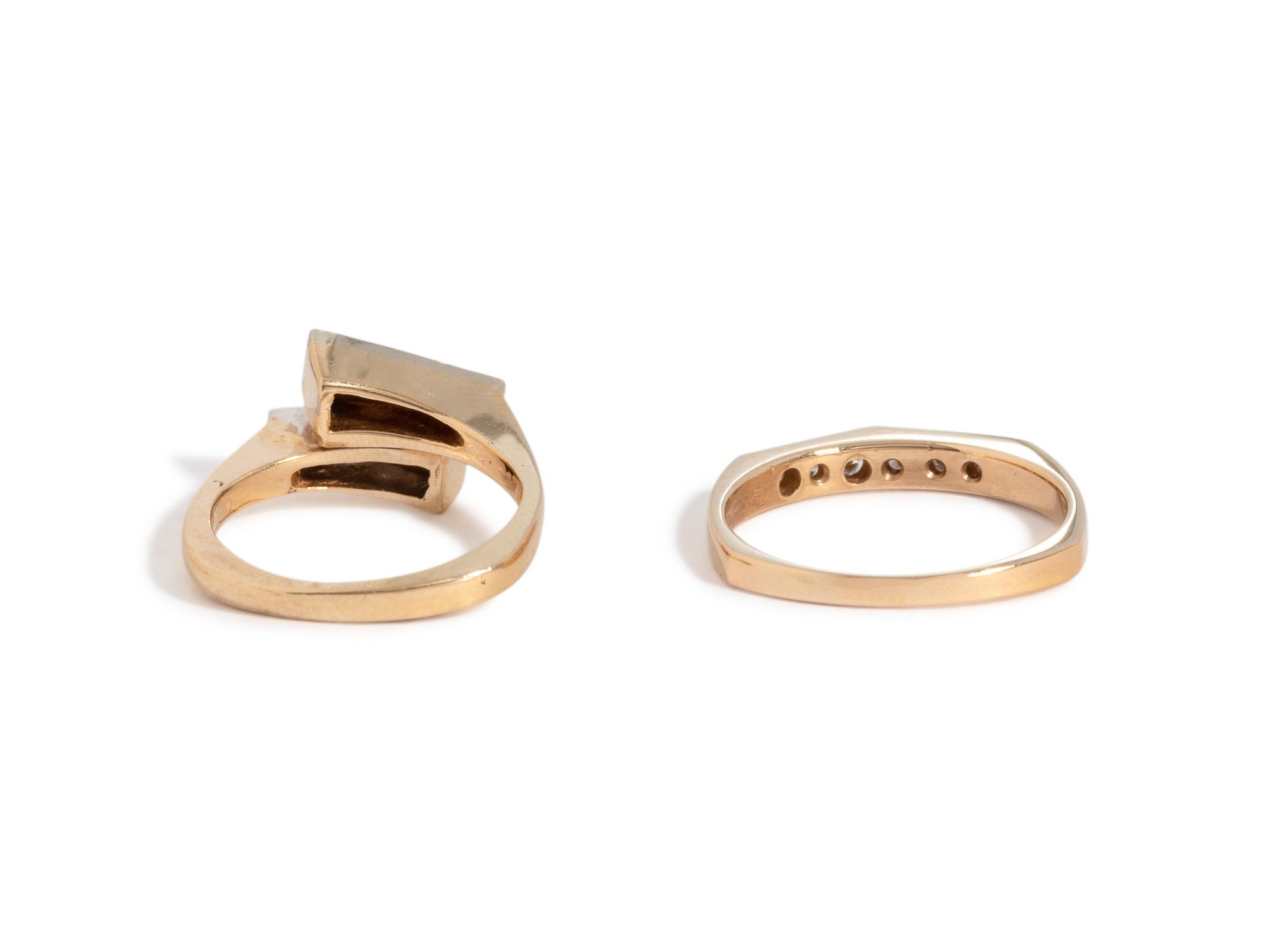 COLLECTION OF YELLOW GOLD AND DIAMOND RINGS