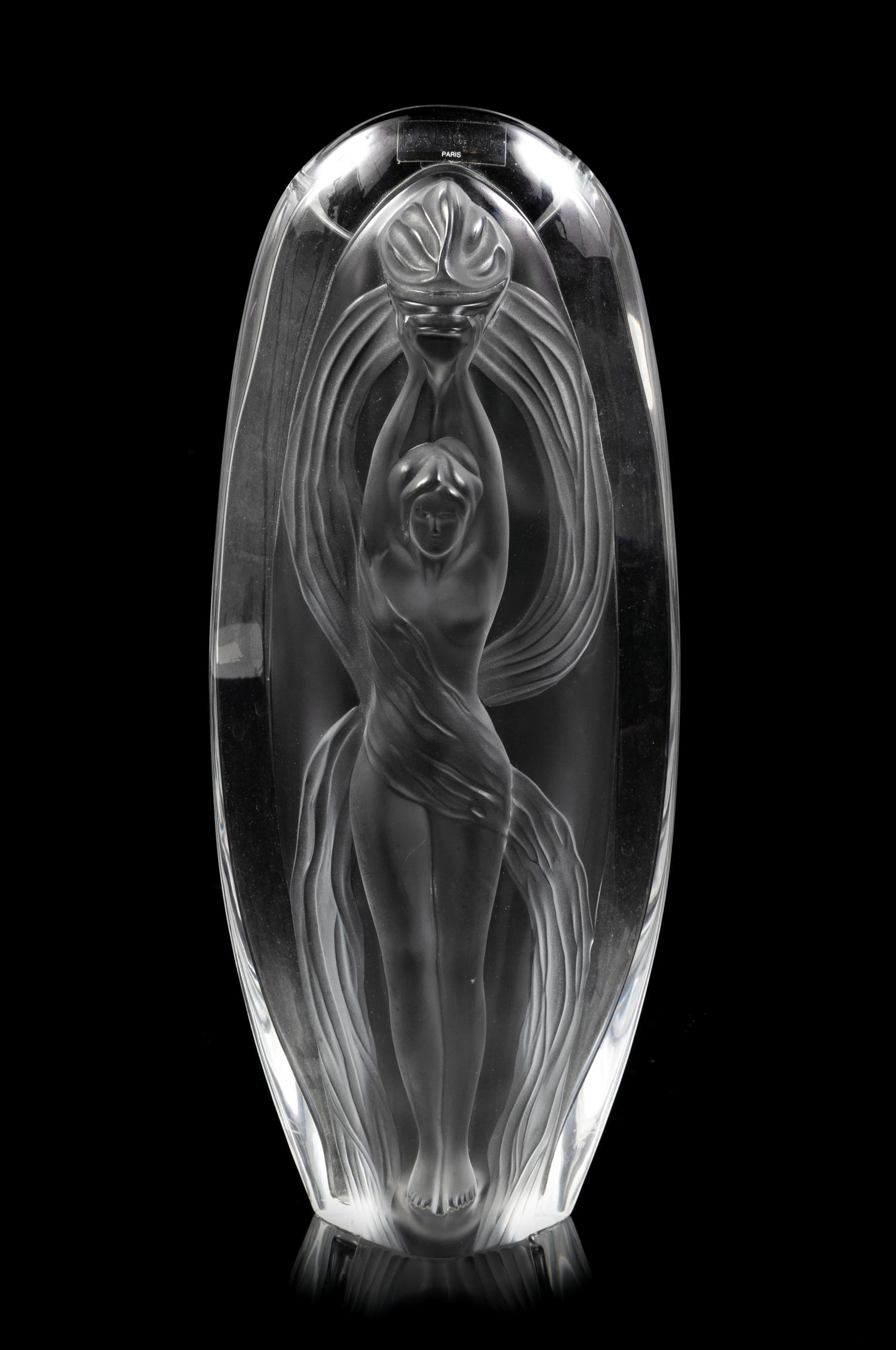 A Lalique Molded Glass Vase
