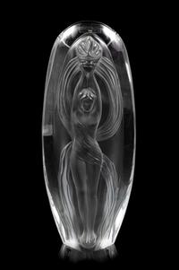 A Lalique Molded Glass Vase