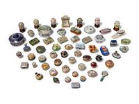 A Large Collection of Porcelain and Enamel Small Boxes