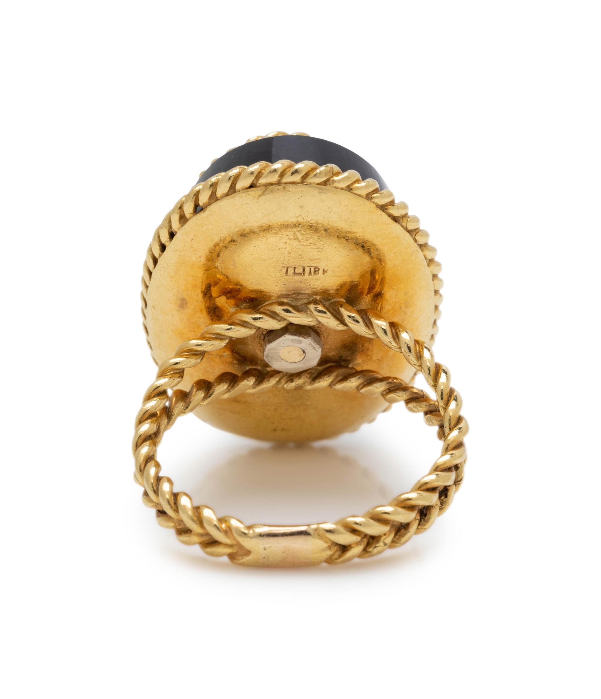 DIAMOND AND ONYX RING