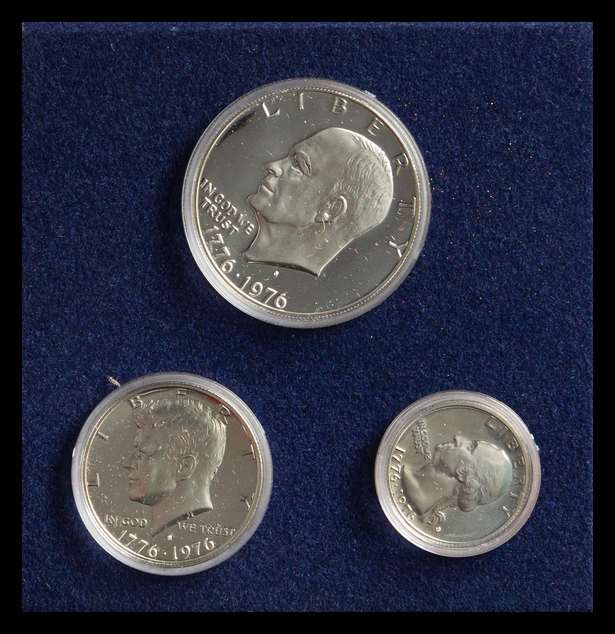 Two United States 1976 Bicentennial Silver Three-Coin Proof Sets