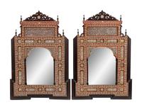 A Pair of Moorish Style Mother-of-Pearl Inlaid Mirrors