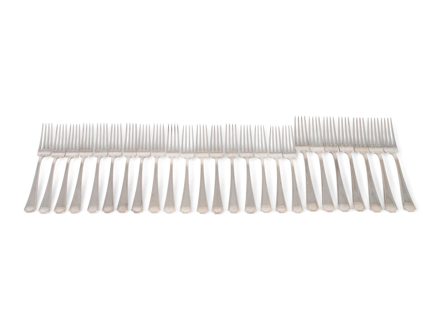 An Assembled Gorham and Durgin Silver Flatware Service