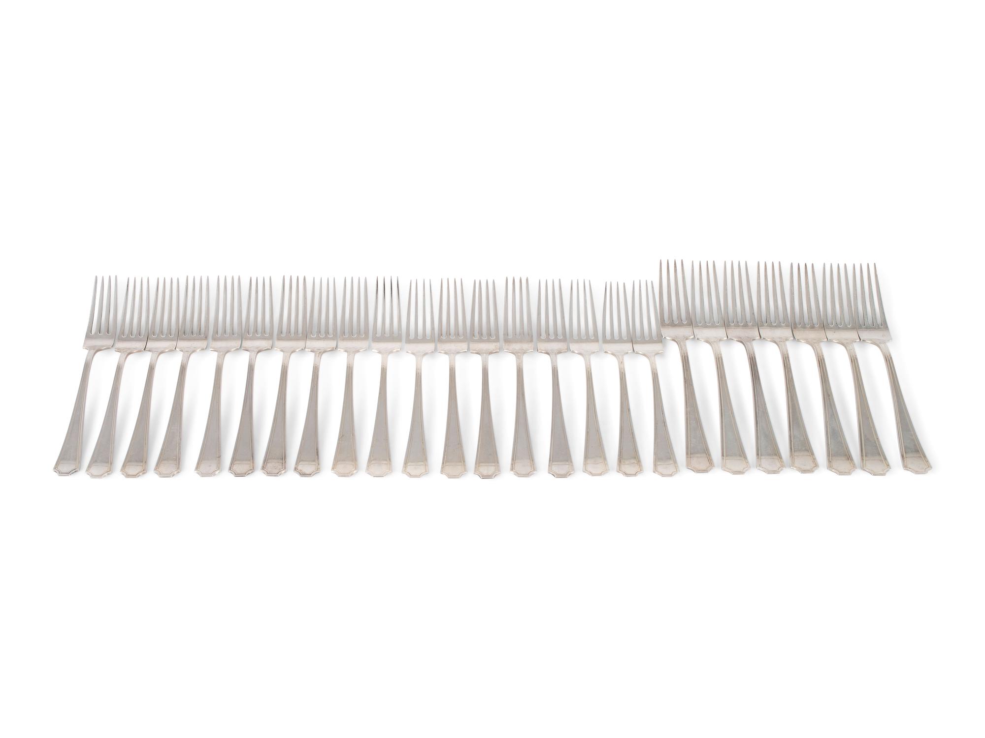 An Assembled Gorham and Durgin Silver Flatware Service