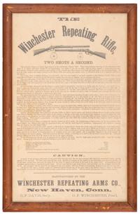 Framed Winchester Repeating Rifle Advertisement