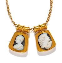 Two Large Roman Onyx Cameos — Set in modern gold pendants
