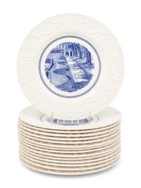 Fifteen Wedgwood Plates of University of Virginia Interest