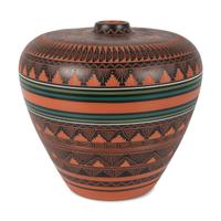 Large Polychrome Sgraffito Pottery Vase