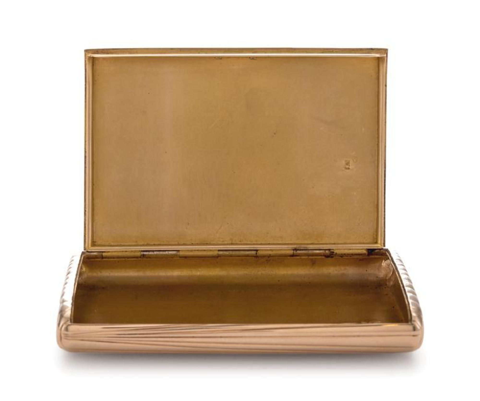 A Russian 14-Karat Rose Gold Cigarette Case