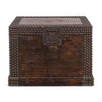 An Indian Iron-Mounted Teak Chest