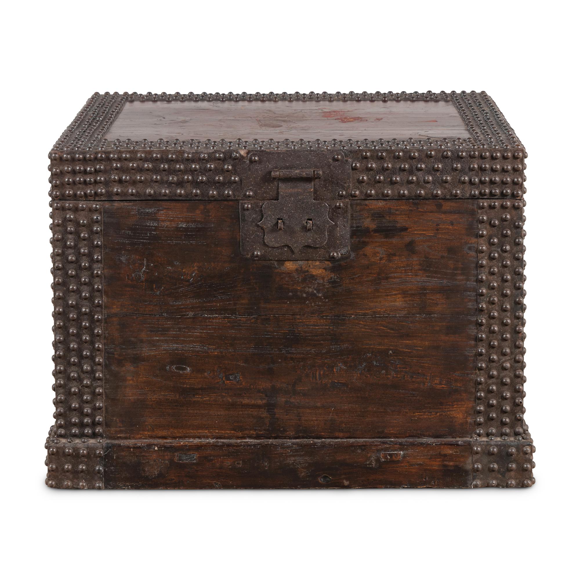 An Indian Iron-Mounted Teak Chest