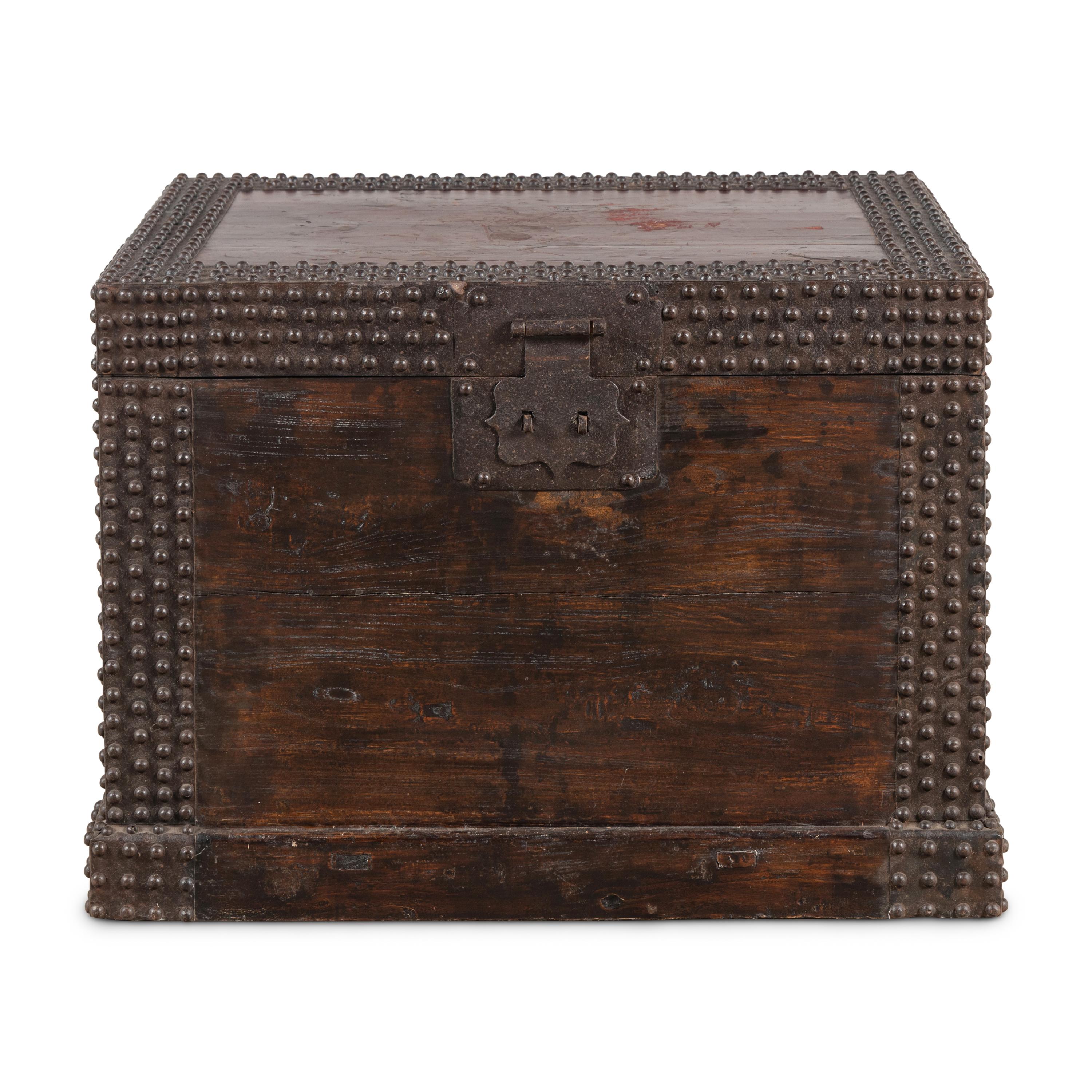 An Indian Iron-Mounted Teak Chest