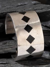 Taxco Sterling Silver and Onyx Cuff Bracelet